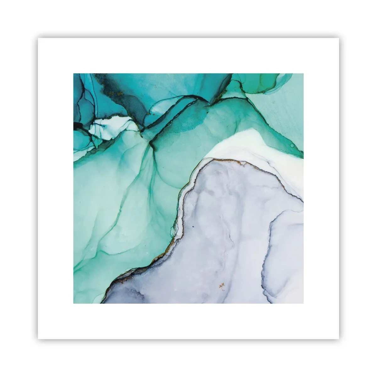 Plakat - Undersøgelse i turkis - 30x30 cm