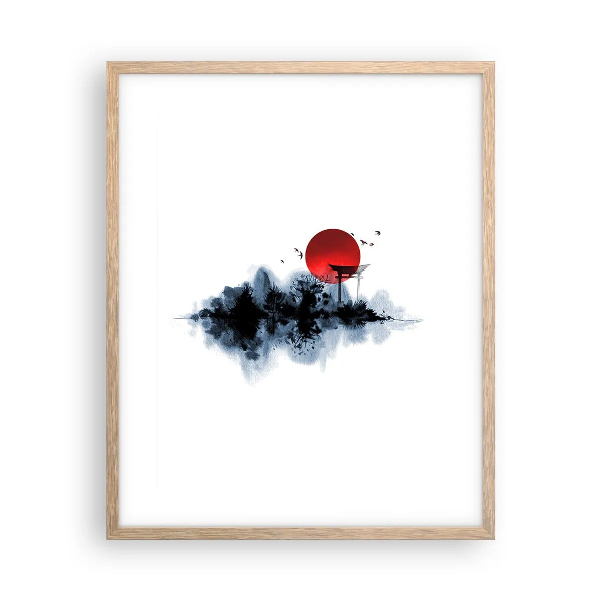 Plakat i ramme af lyst egetræ - Et japansk synspunkt - 40x50 cm