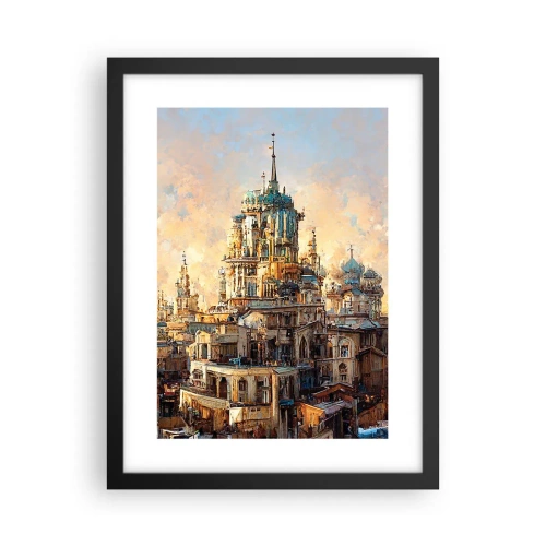 Plakat i sort ramme - En by af byer - 30x40 cm