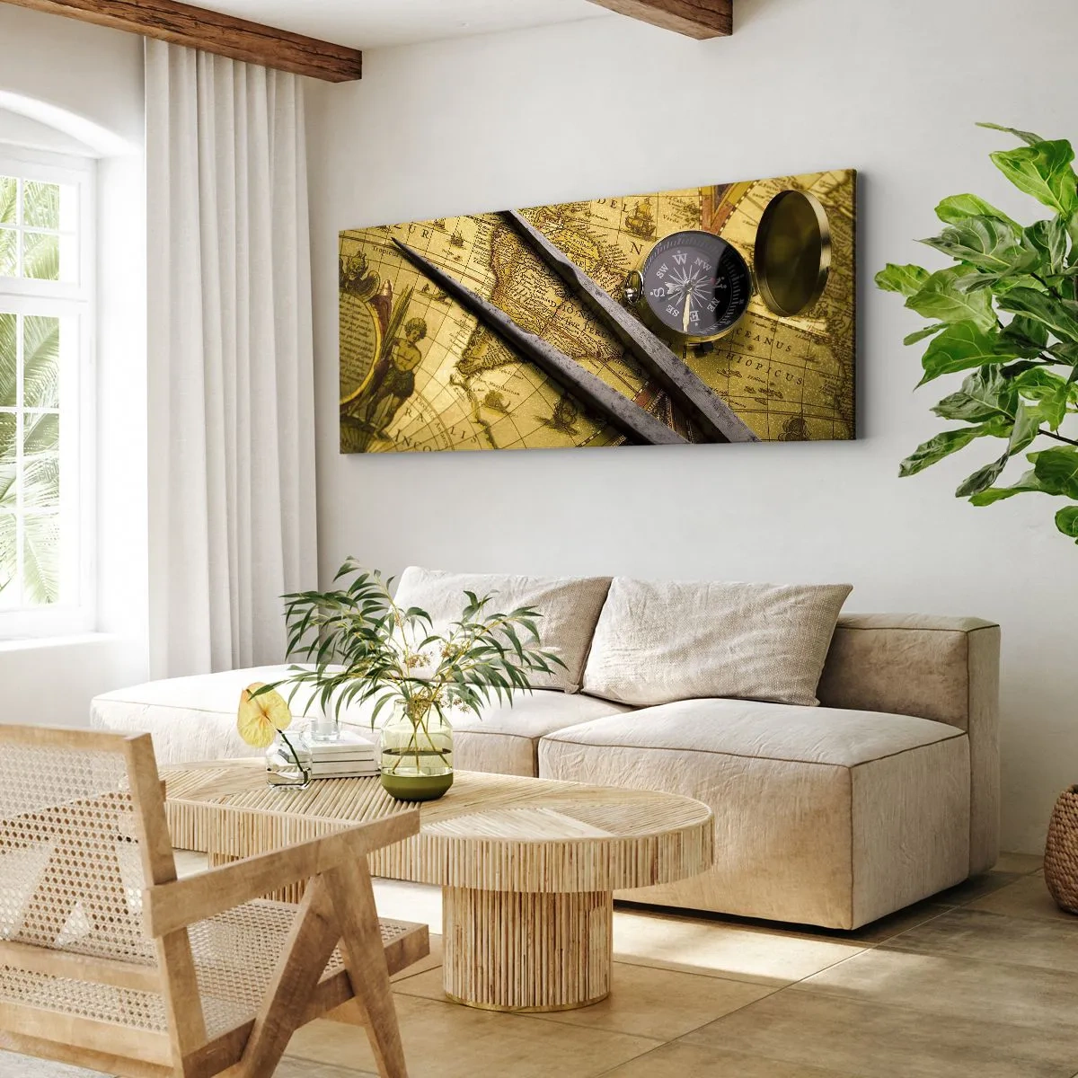 Lærredstryk - Billede på lærred - Hvor er skattene? - 160x50 cm