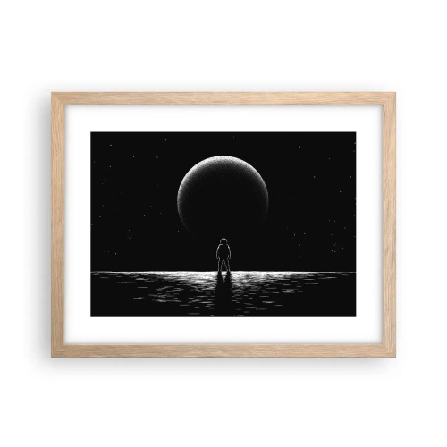Plakat i ramme af lyst egetræ - Ansigt til ansigt - 40x30 cm