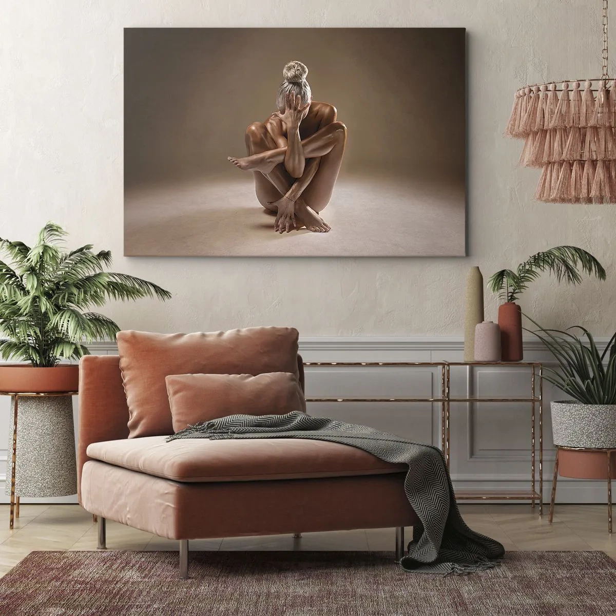 Lærredstryk - Billede på lærred - Enhed mellem krop og ånd - 100x70 cm