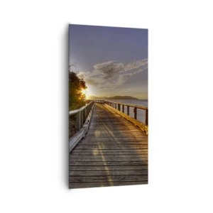 Lærredstryk - Billede på lærred - Gå, bliv ved med at gå mod solen - 65x120 cm