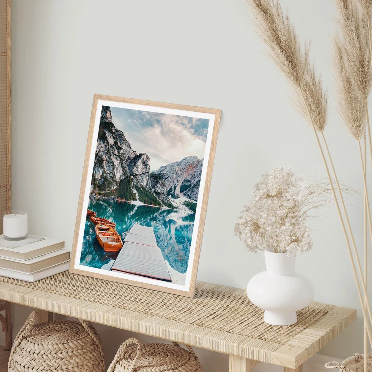 Plakat i ramme af lyst egetræ - Vi vil vise dig skønheden - 50x70 cm