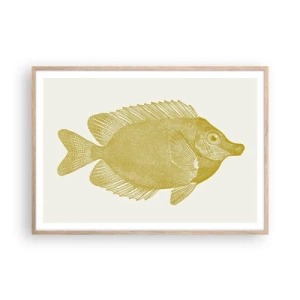 Plakat i ramme af lyst egetræ - Fisk og det er det - 100x70 cm