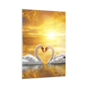 Billede på glas - Hjertet er det smukkeste ord i verden.... - 50x70 cm