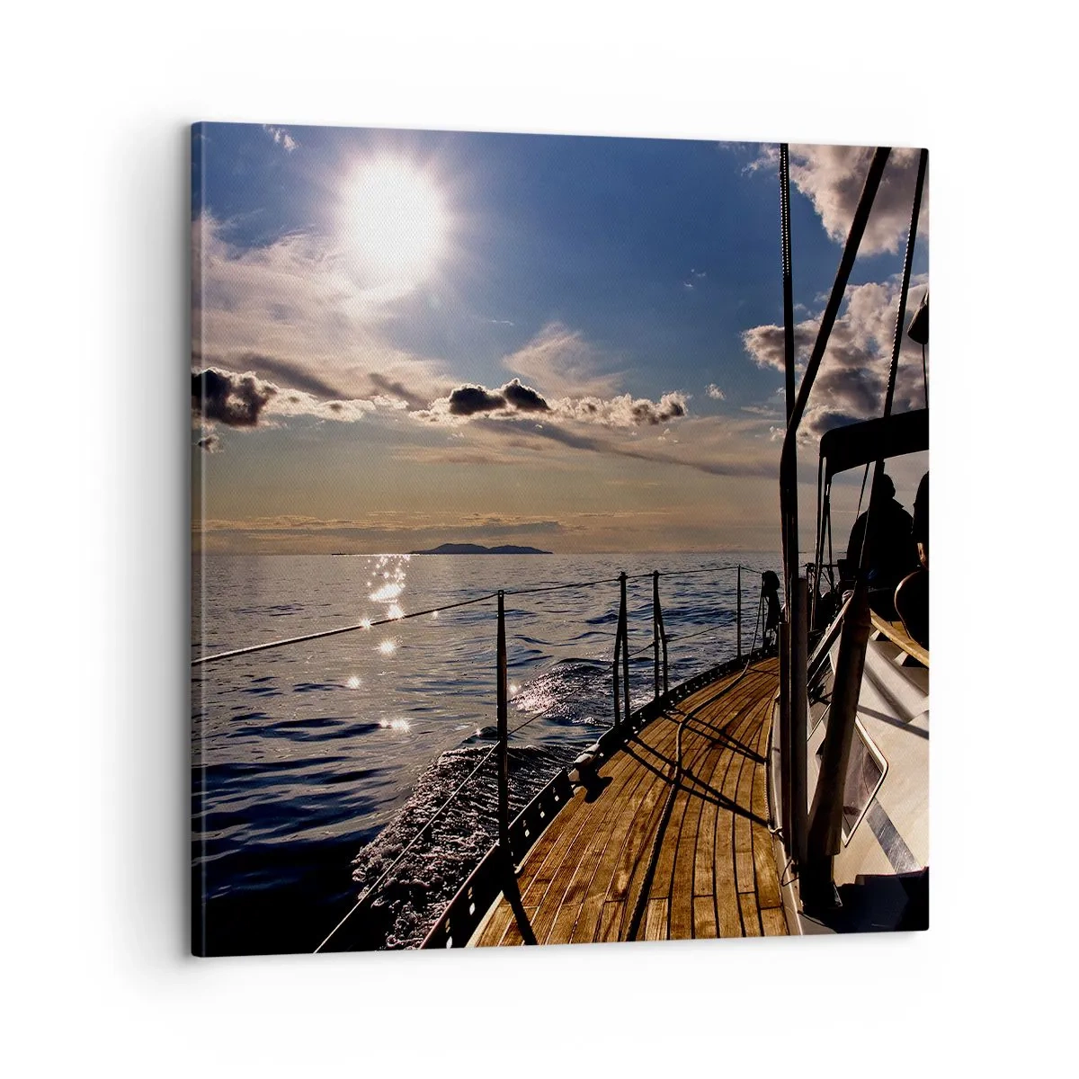 Lærredstryk - Billede på lærred - Under sejl mod solen - 60x60 cm