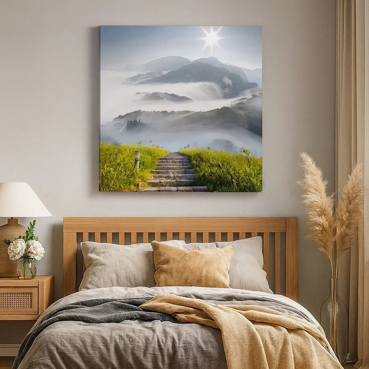 Lærredstryk - Billede på lærred - Stadig op mod skyerne - 30x30 cm