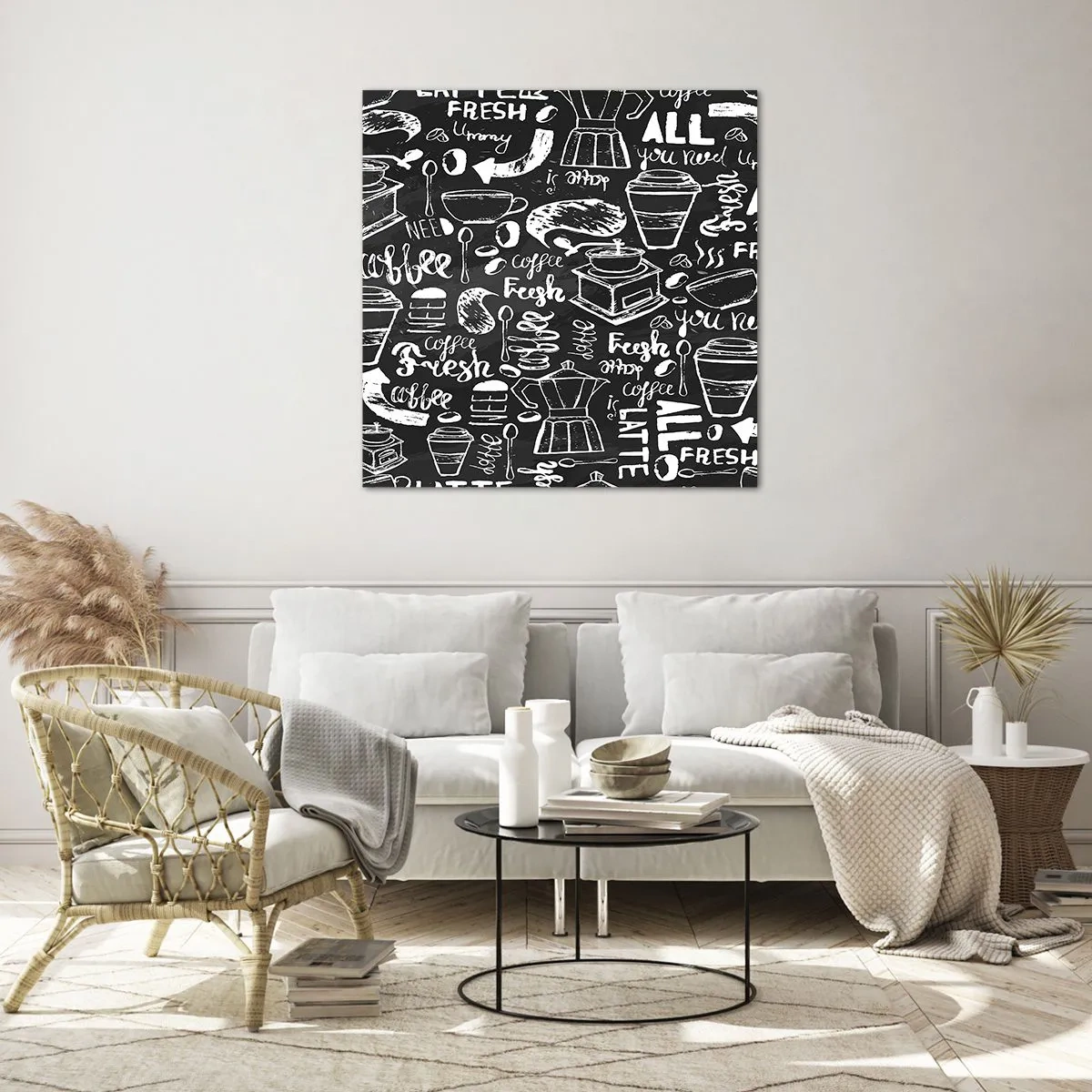 Billede på glas - All you need is… - 60x60 cm