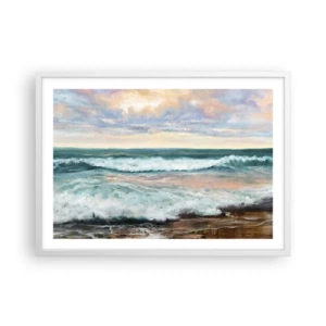 Plakat i hvid ramme - Her vil du glatte din sjæl - 70x50 cm