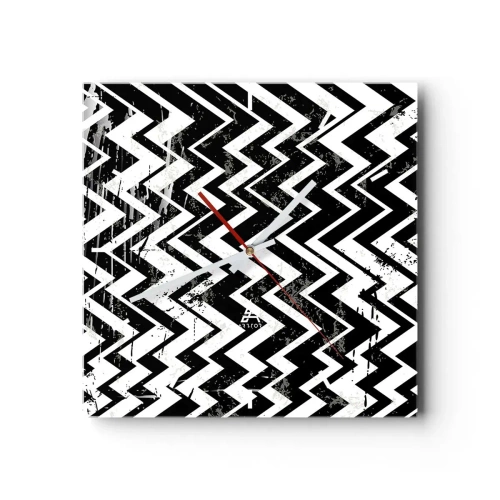 Vægur, Uret - Zig-hvid, zag-sort - 40x40 cm