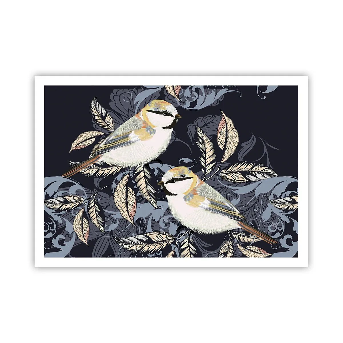 Plakat - Gul-blå espalier - 100x70 cm