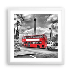 Plakat i hvid ramme - Byens sande livsnerve - 40x40 cm