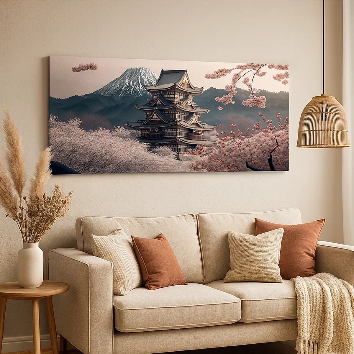 Lærredstryk - Billede på lærred - Kirsebærblomsternes land - 30x30 cm