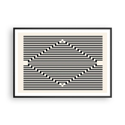 Plakat i sort ramme - Geometrisk illusion - 100x70 cm