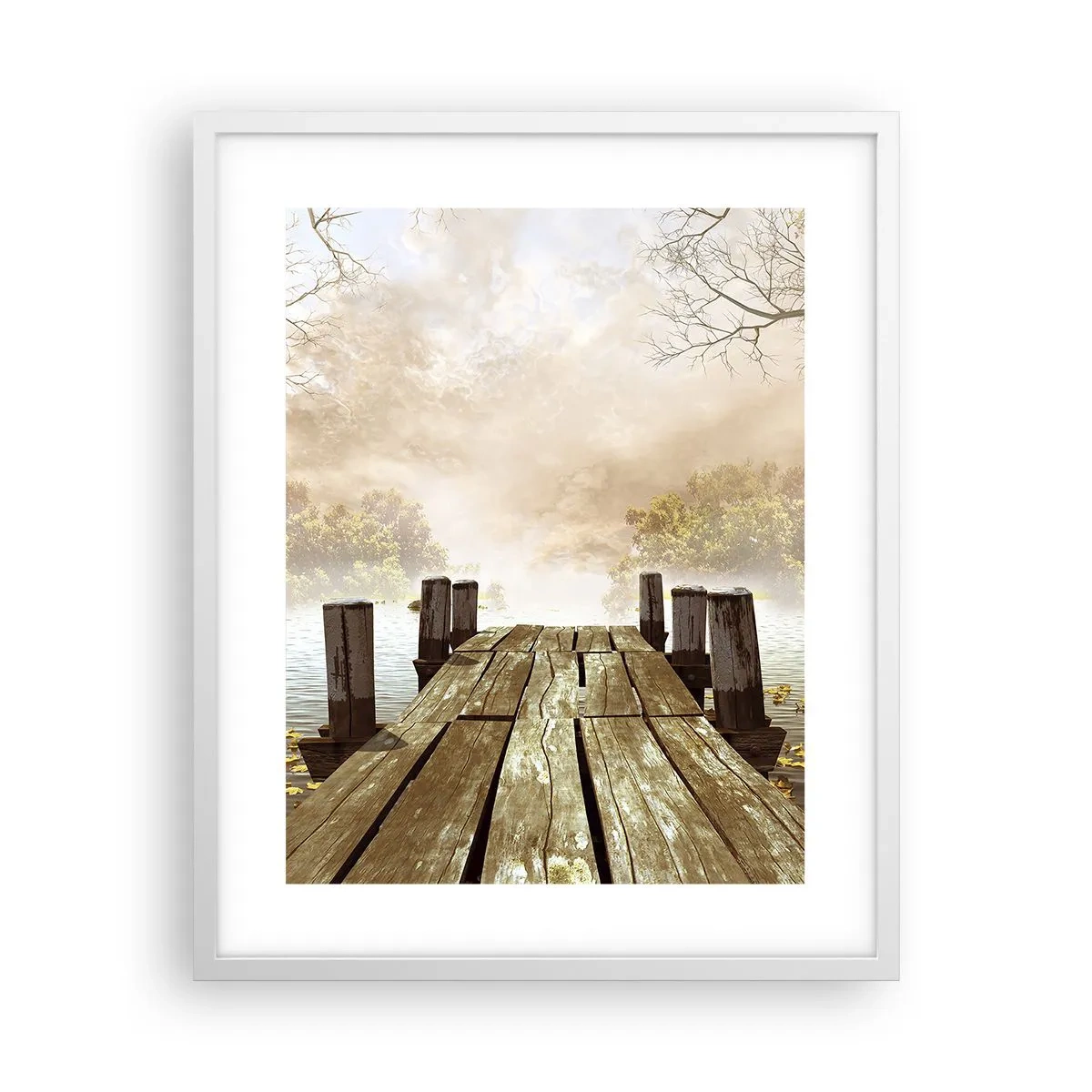 Plakat i hvid ramme - Efterårets blide tristhed - 40x50 cm