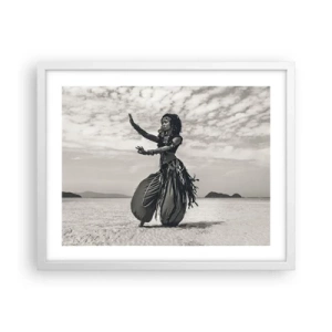 Plakat i hvid ramme - Dans på de sydlige øer - 50x40 cm