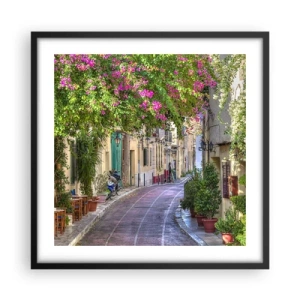 Plakat i sort ramme - En blomstrende gyde - 50x50 cm
