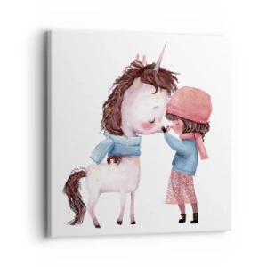 Lærredstryk - Billede på lærred - En vinterhistorie - 30x30 cm