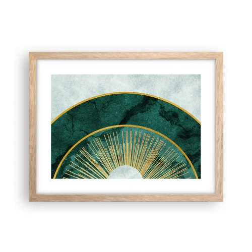 Plakat i ramme af lyst egetræ - Et anderledes solsystem - 40x30 cm