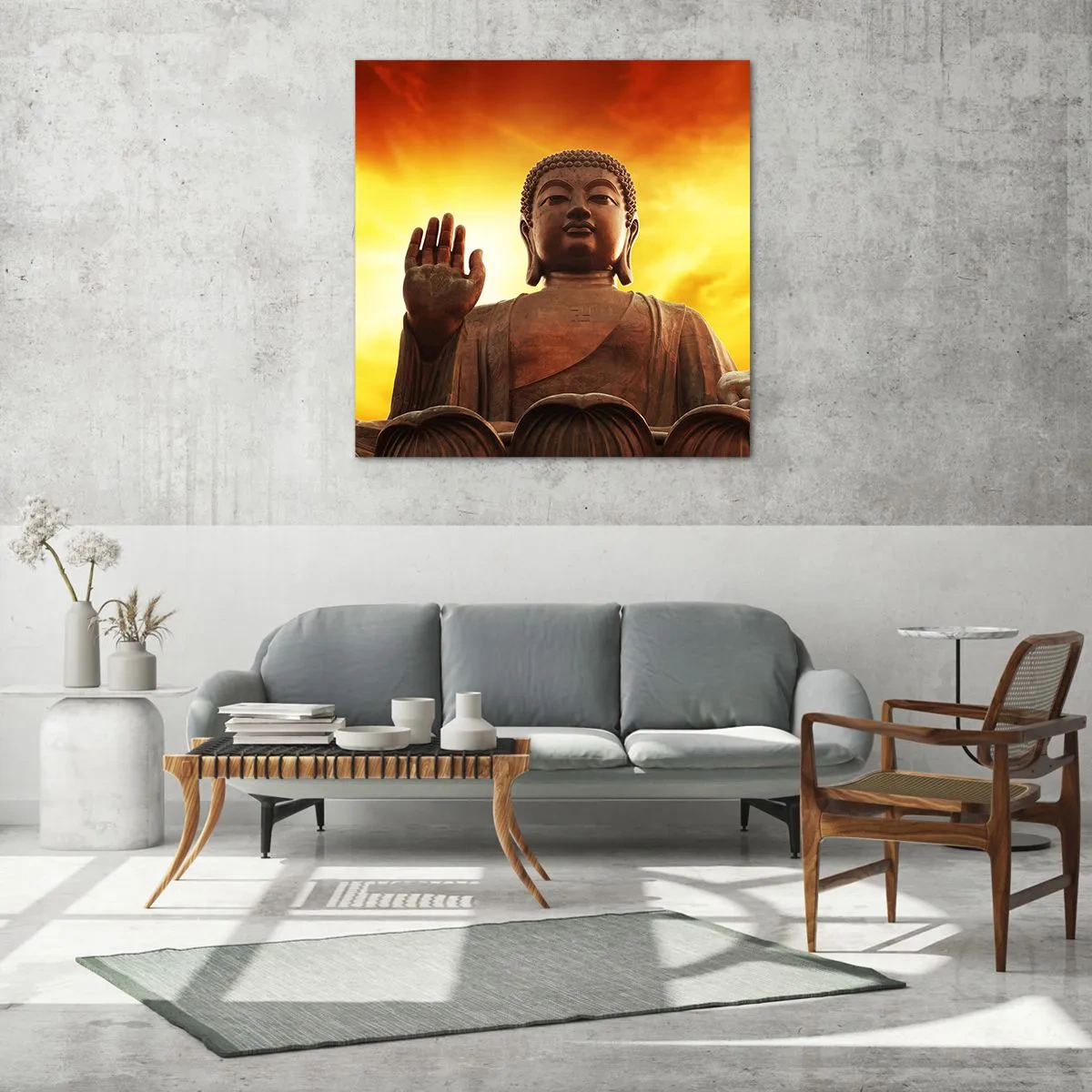 Billede på glas - Fred i verden - 70x70 cm