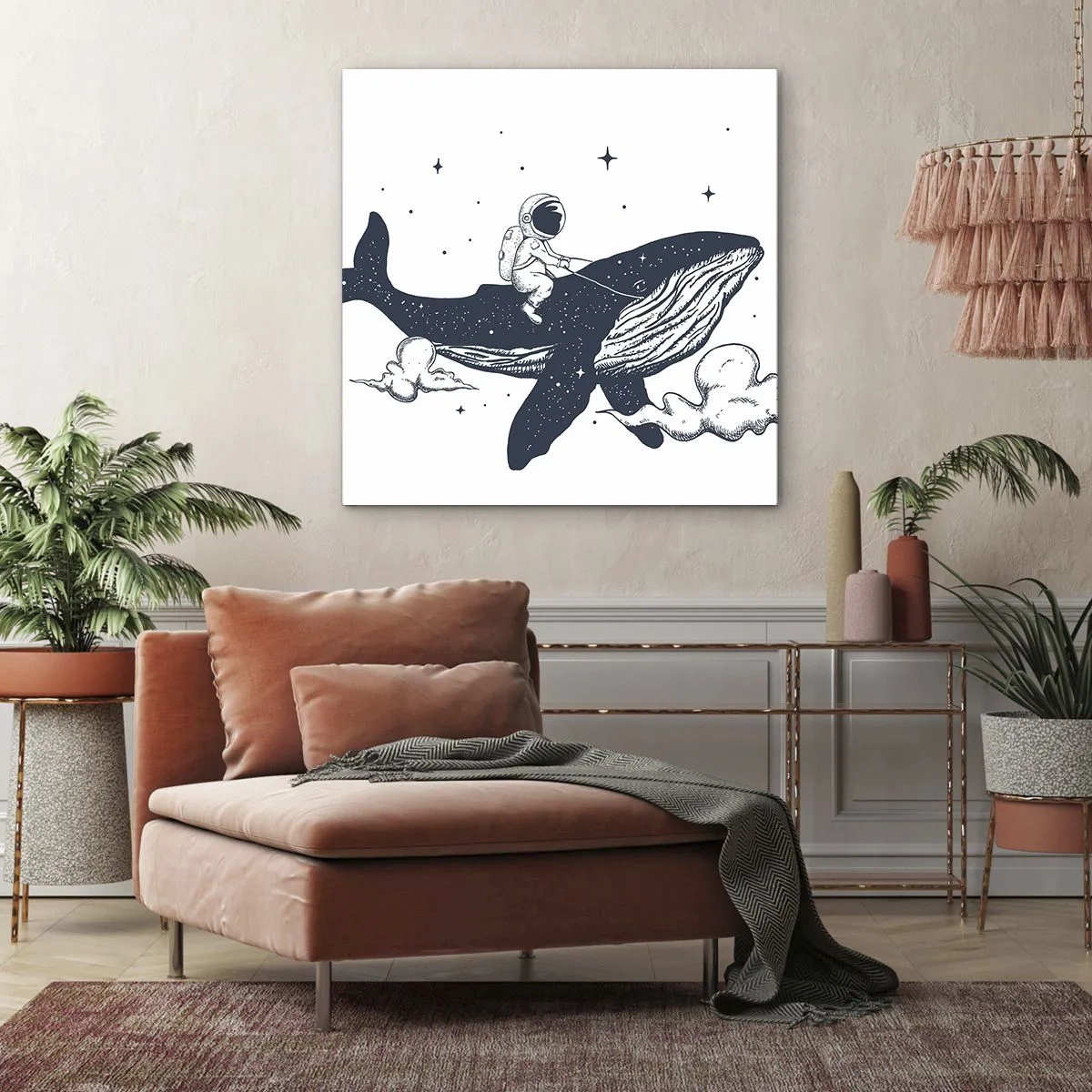 Lærredstryk - Billede på lærred - Et kosmisk eventyr - 40x40 cm