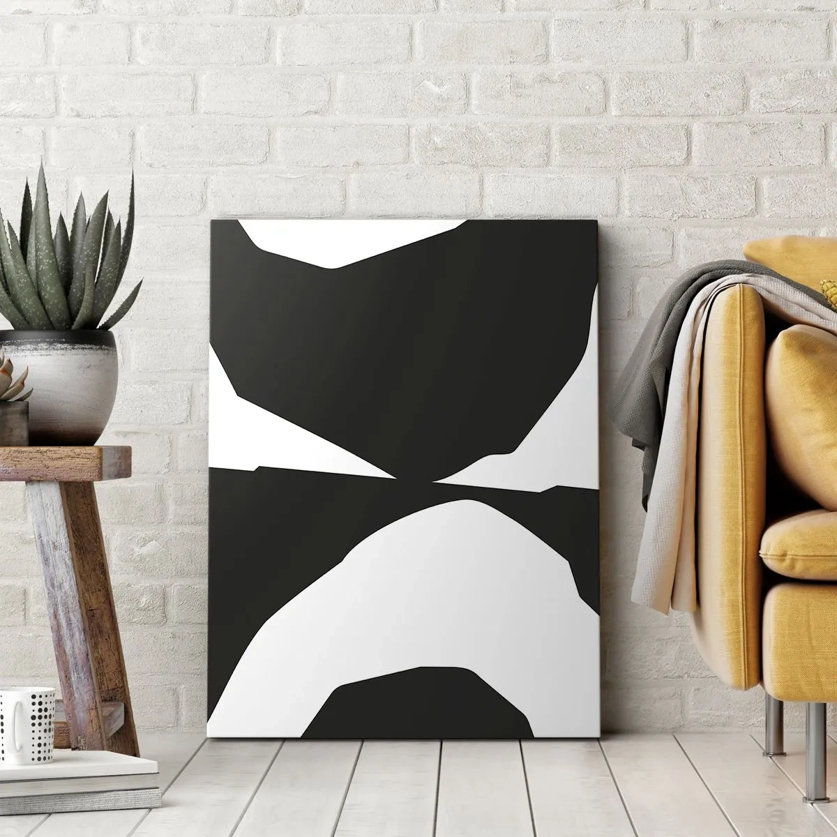 Lærredstryk - Billede på lærred - Positiv-negativ - 45x80 cm