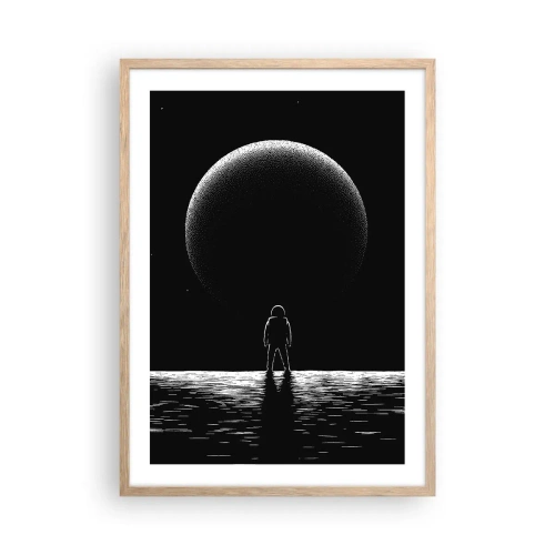 Plakat i ramme af lyst egetræ - Ansigt til ansigt - 50x70 cm