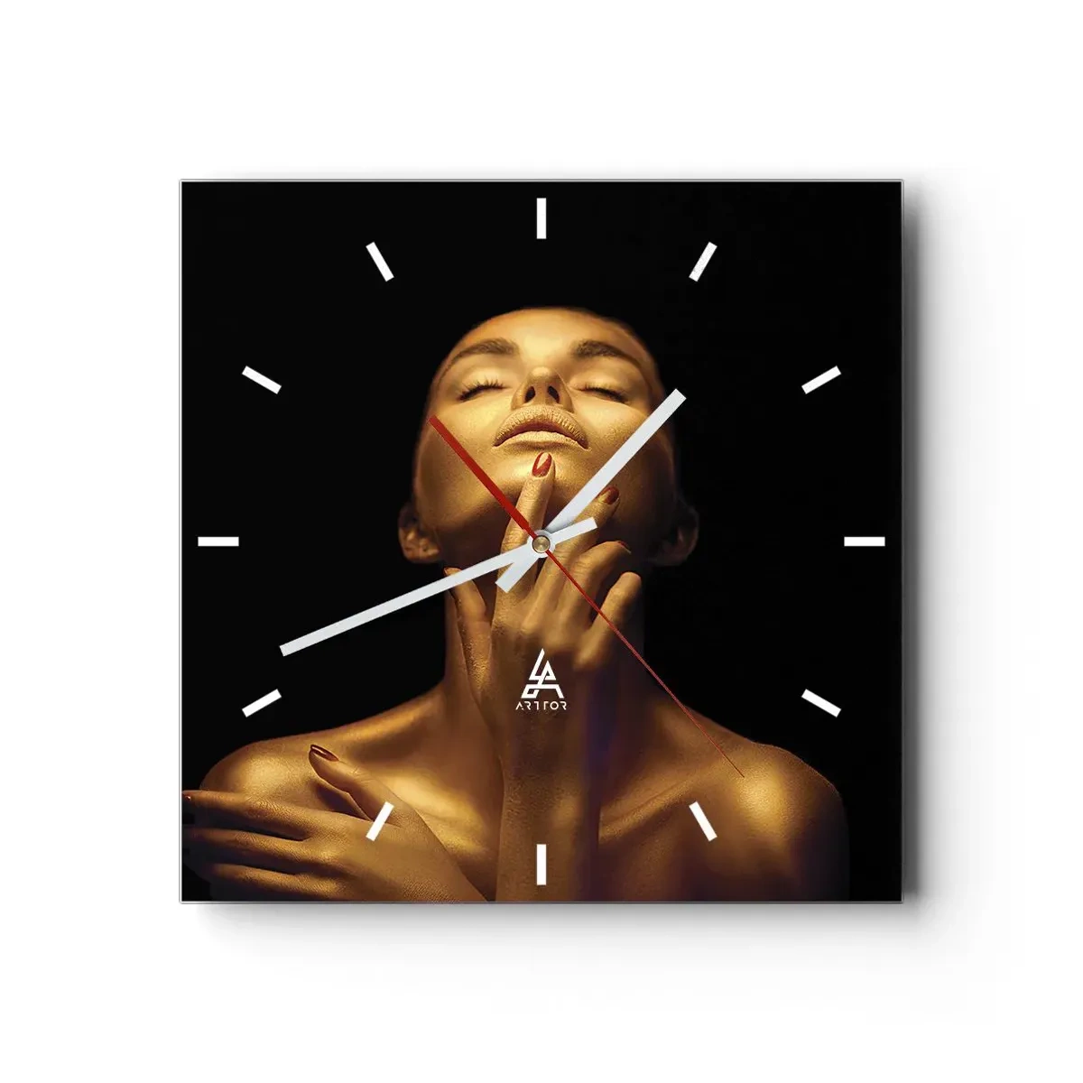 Vægur, Uret - Som gylden silke - 40x40 cm