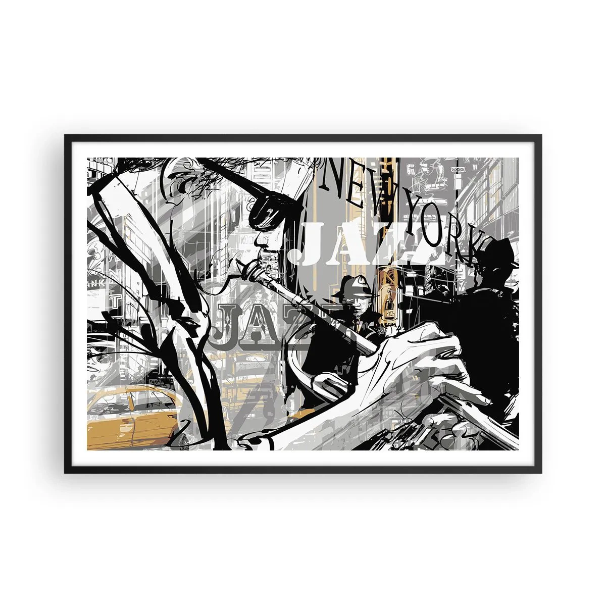 Plakat i sort ramme - Til New Yorks rytme - 100x70 cm