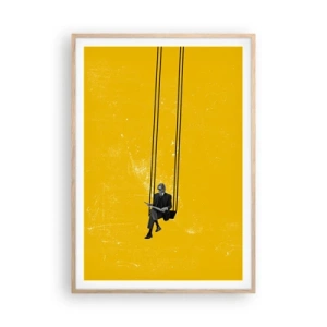 Plakat i ramme af lyst egetræ - En dag som alle andre - 70x100 cm