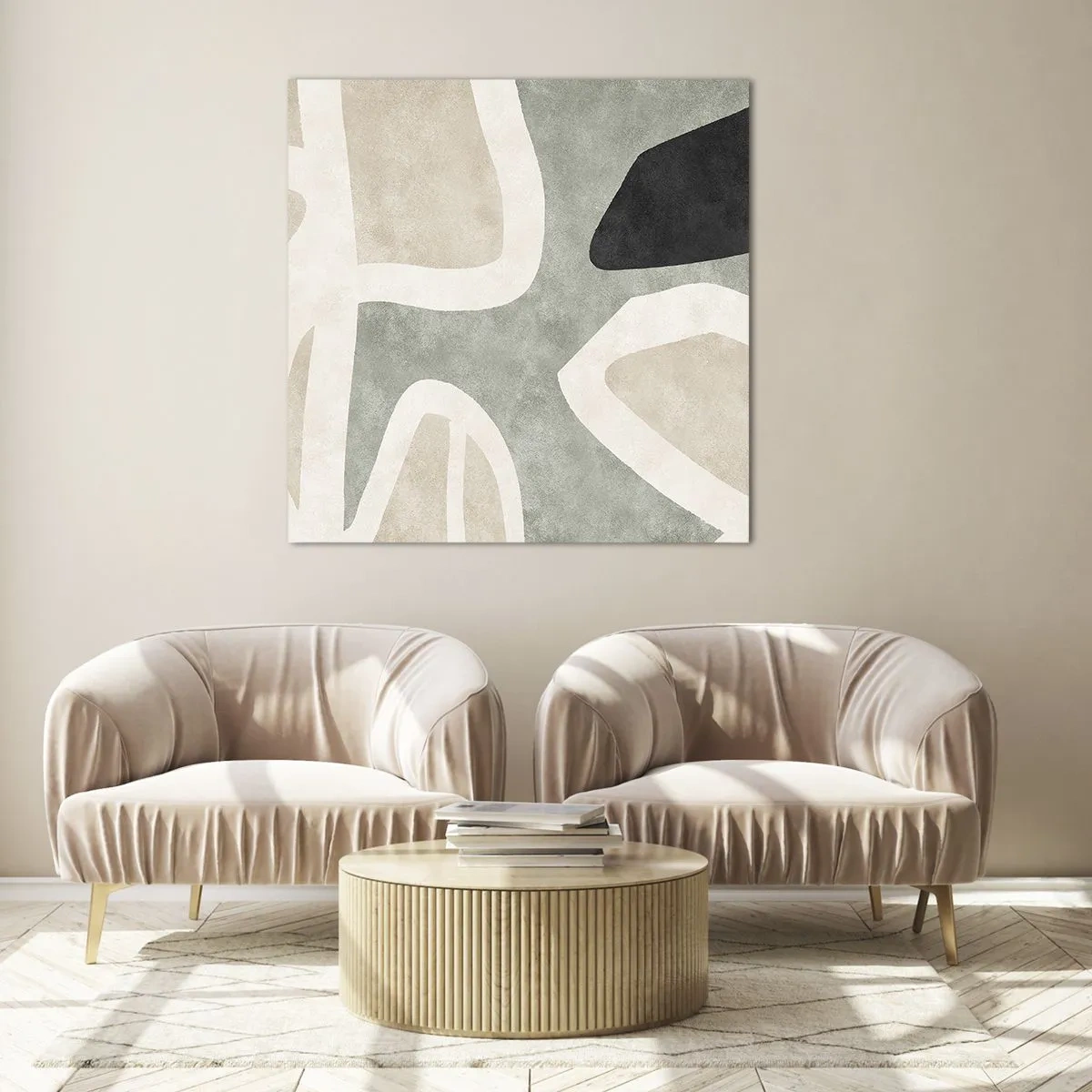 Billede på glas - Komposition med et sort tema - 40x40 cm