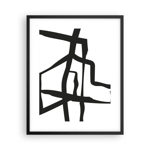 Plakat i sort ramme - Sort og hvid konstruktion - 40x50 cm
