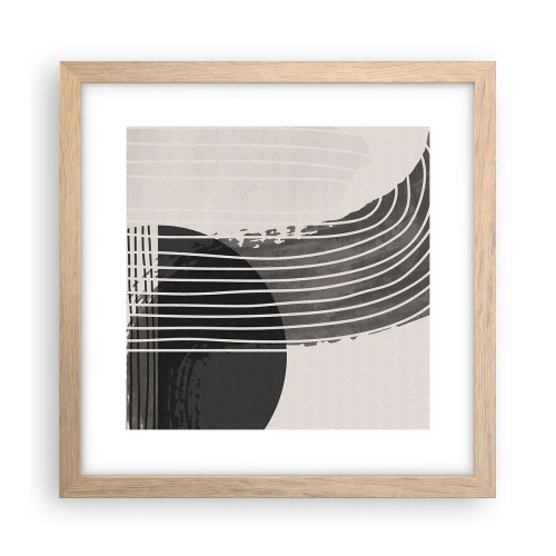 Plakat i ramme af lyst egetræ - Derhen og tilbage - 30x30 cm