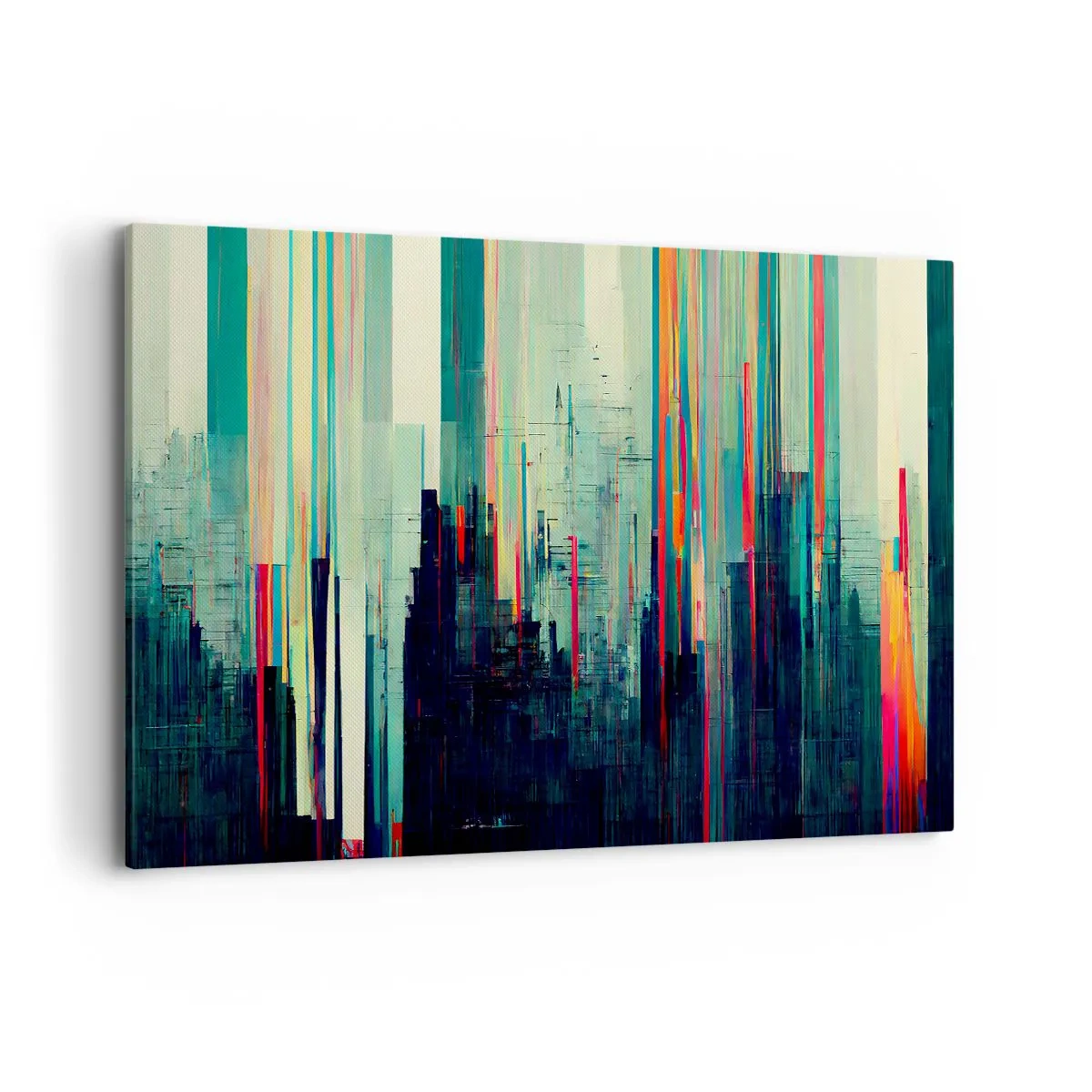 Lærredstryk - Billede på lærred - Futuristisk by - 120x80 cm