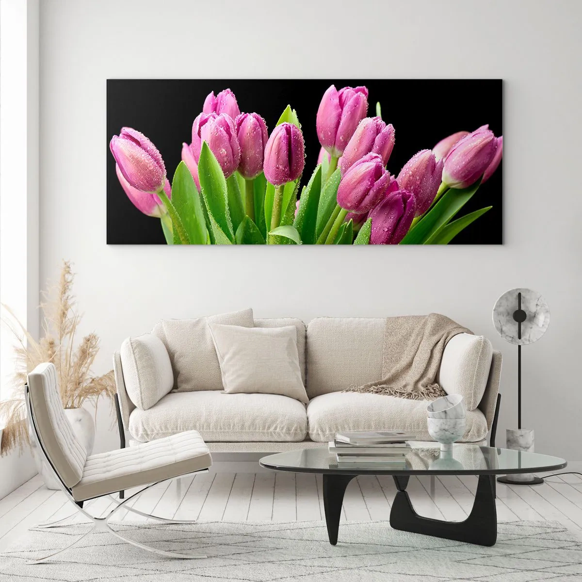 Billede på glas - Forårets lilla glæde - 140x50 cm