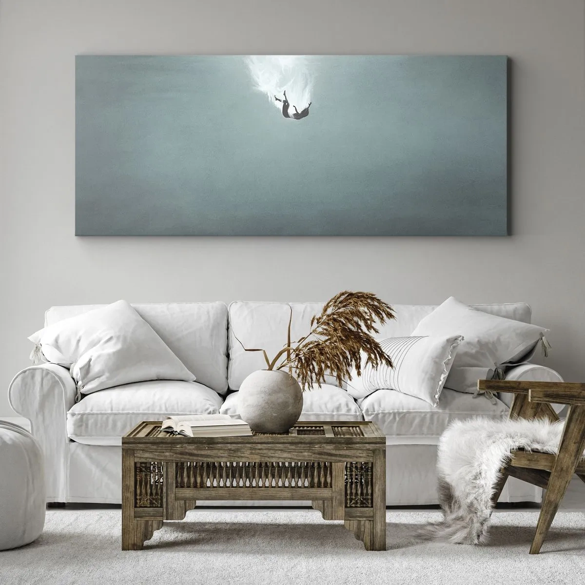 Lærredstryk - Billede på lærred - I havets favntag - 100x40 cm