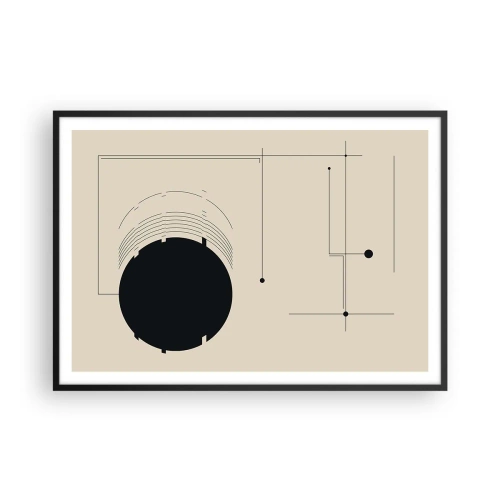 Plakat i sort ramme - Fjedrende og dynamisk komposition - 100x70 cm