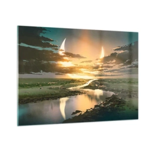 Billede på glas - Et eller andet sted i en galakse langt, langt væk - 100x70 cm