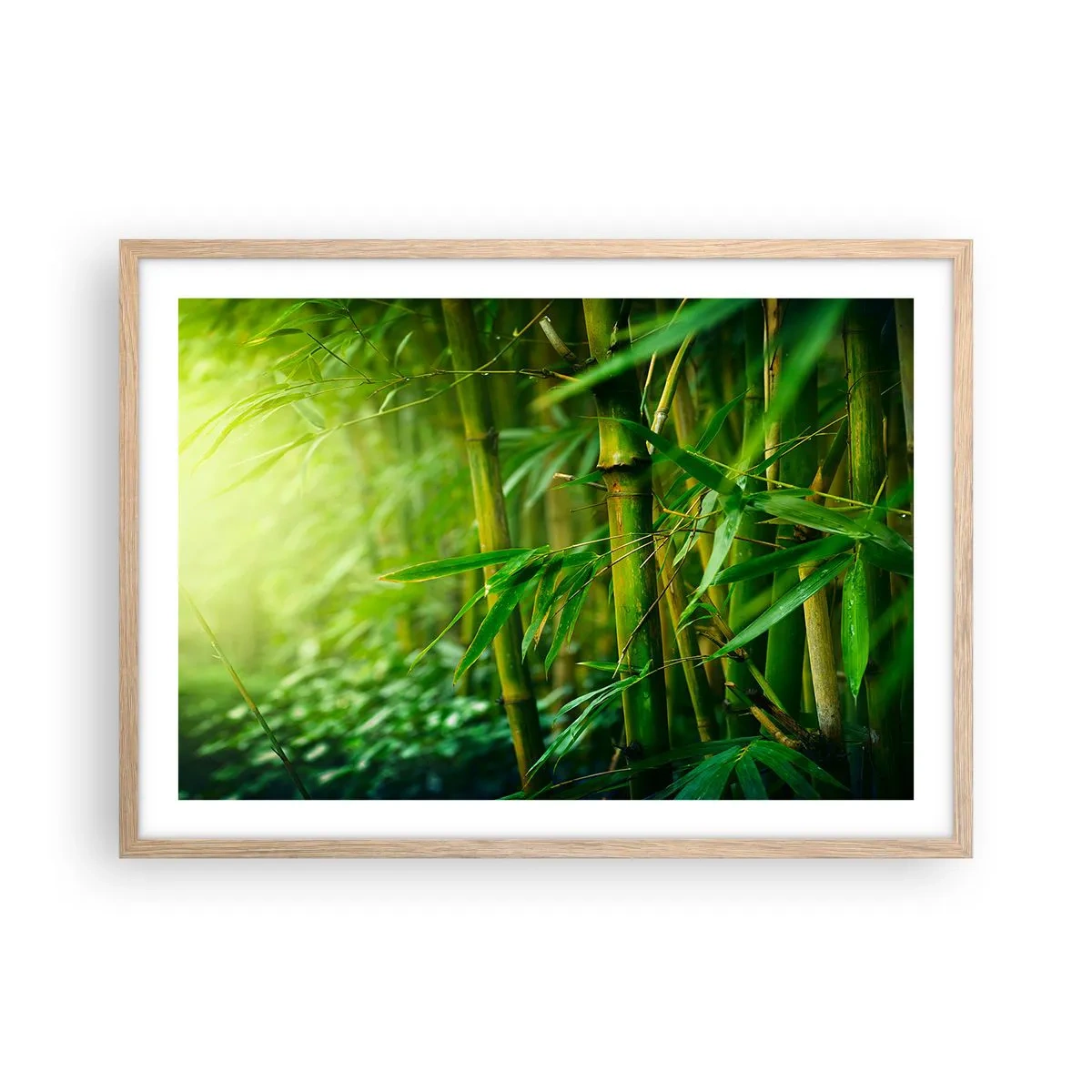 Plakat i ramme af lyst egetræ - Lær selve det grønne at kende - 70x50 cm