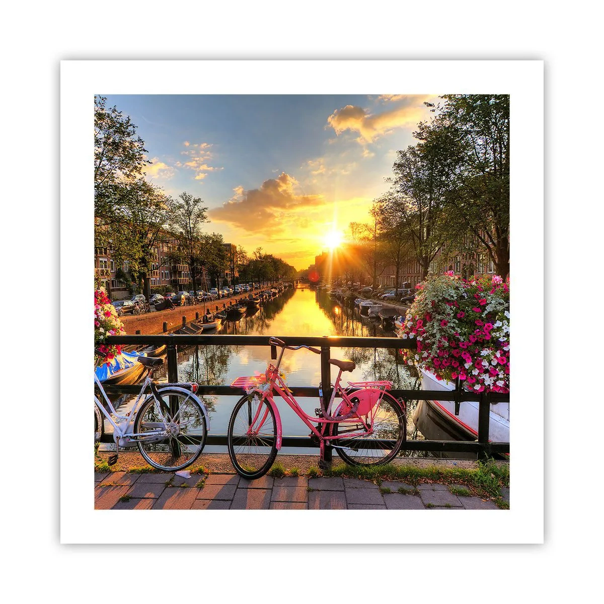 Plakat - Forårsmorgen i Amsterdam - 50x50 cm