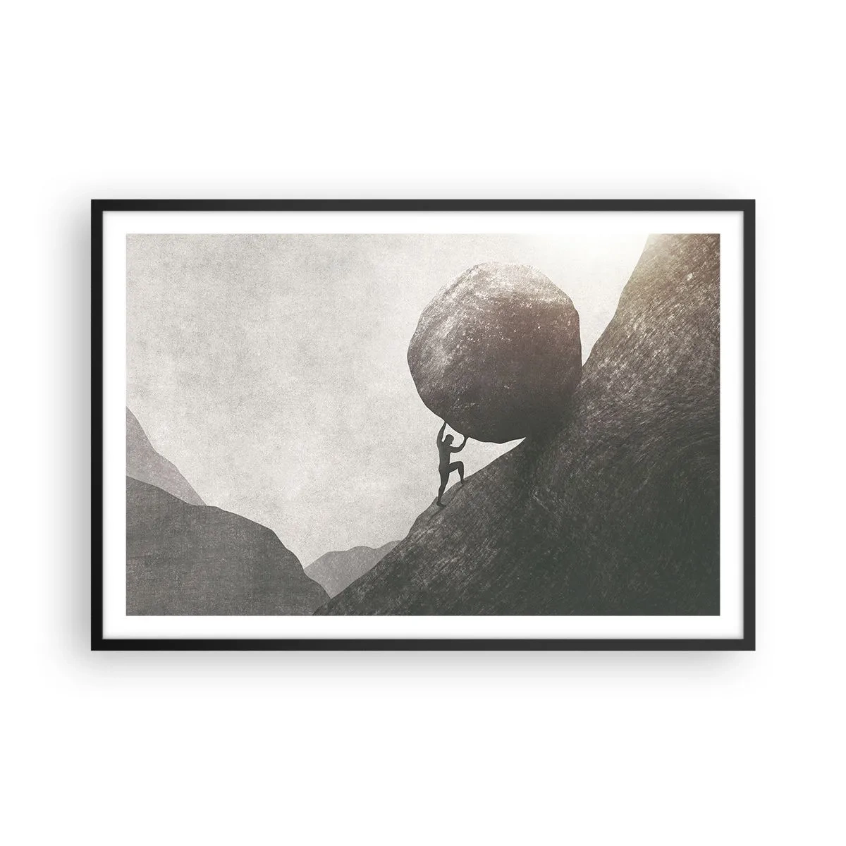 Plakat i sort ramme - Jeg tror mod al forventning - 91x61 cm