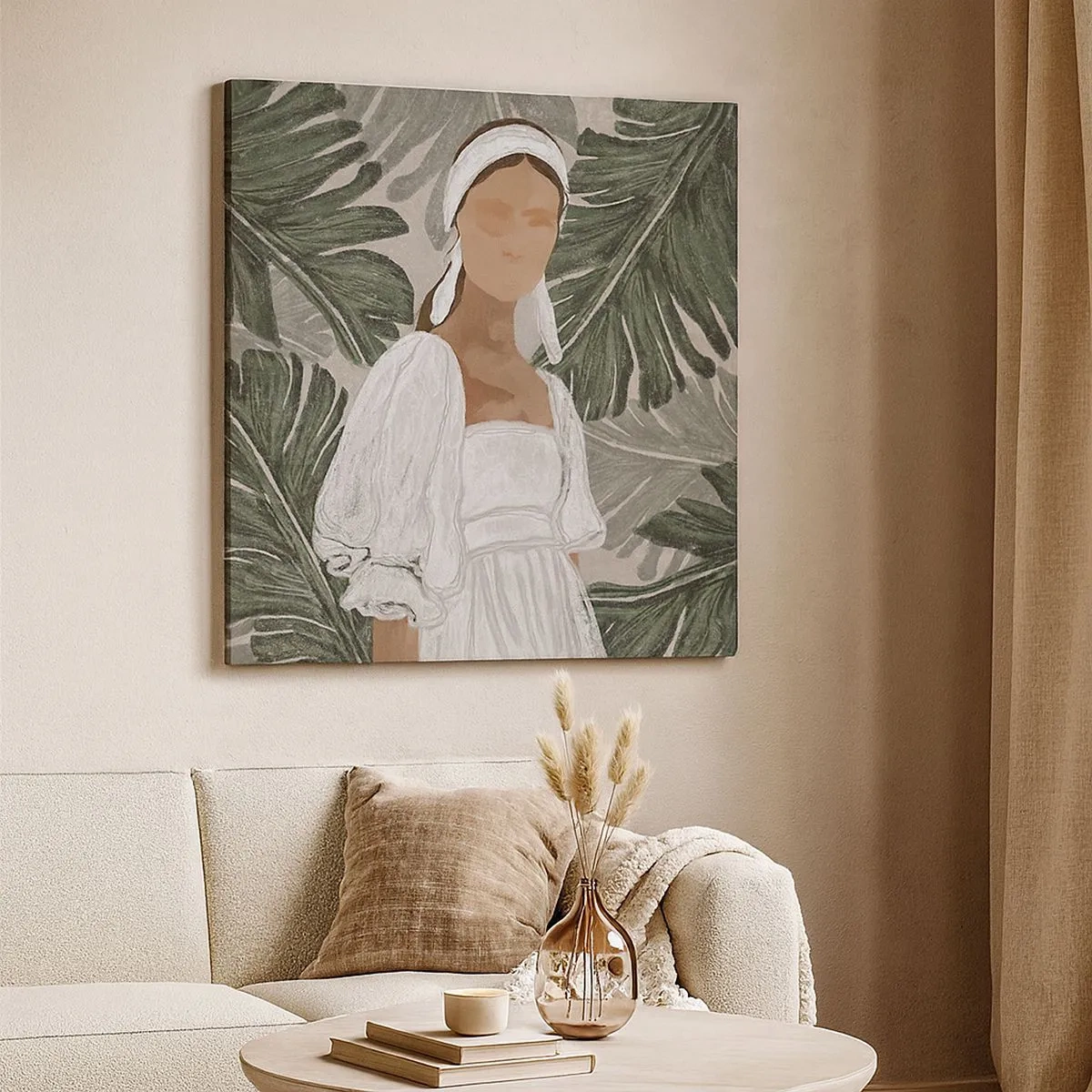 Lærredstryk - Billede på lærred - Eksotisk portræt - 30x30 cm