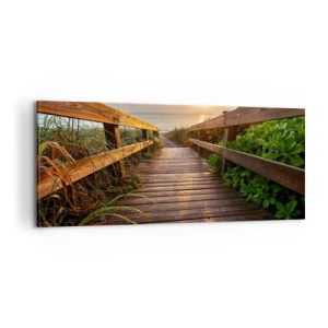 Lærredstryk - Billede på lærred - Og direkte til kysten - 100x40 cm