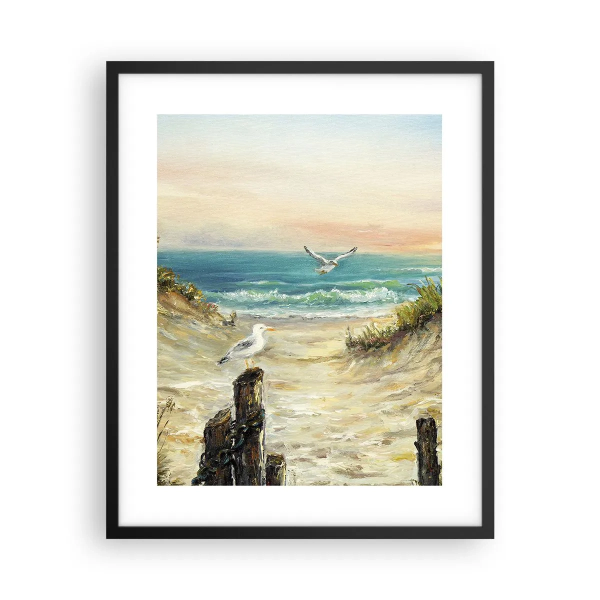 Plakat i sort ramme - Vindstille tilbagetog - 40x50 cm