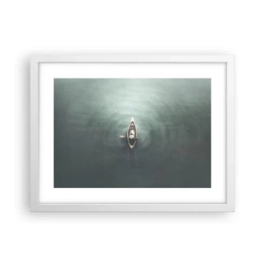 Plakat i hvid ramme - På tværs af en månelyst sø - 40x30 cm