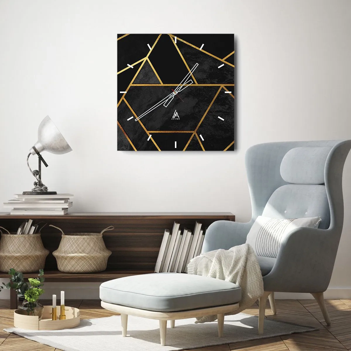 Vægur, Uret - Mørke og lys - 40x40 cm