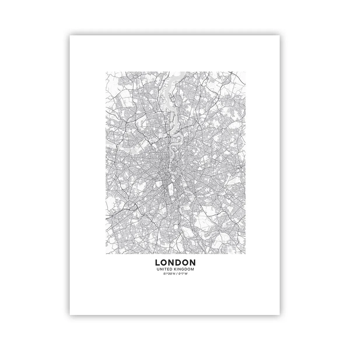 Plakat - Kort over Londons labyrint - 30x40 cm