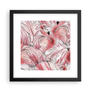 Plakat i sort ramme - Fugle corps de ballet - 30x30 cm