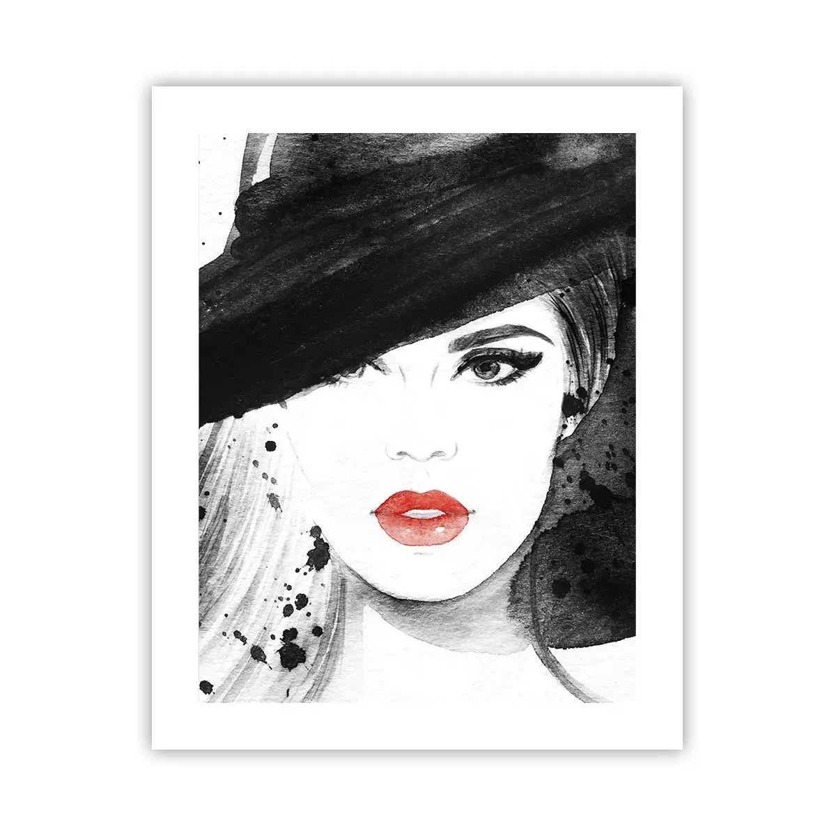 Plakat - Dame i sort - 40x50 cm